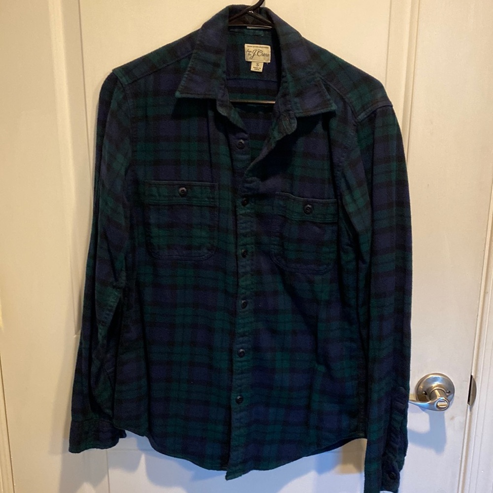 J. Crew Mens Slim Blackwatch Shirt in Small
